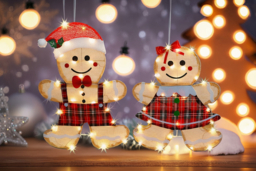LED Outdoor Gingerbread Lights - Boy or Girl - 1 or 2 Pcs - thumbnail 6