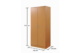 Elegant Oak 2-Door Wardrobe with Hanging Rail & Shelf - Compact Bedroom Storage, Classic Finish - thumbnail 6