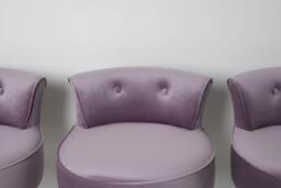 Upholstered Purple Velvet Vanity Stool with Tufted Plush Backrest and Wooden Legs - thumbnail 4