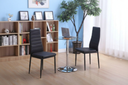 Contemporary Set of 2 Faux Leather High Back Dining Room Chairs - thumbnail 6