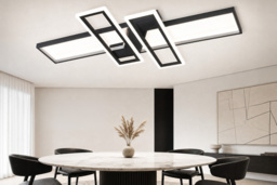 Geometric Black Frame LED Ceiling Light - thumbnail 2