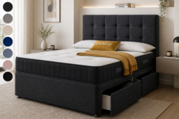 PRICE DROP! Cube Plush Divan Bed with Memory Sprung Mattress - thumbnail 2