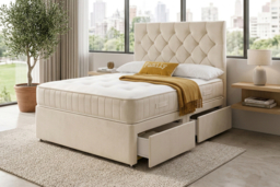 PRICE DROP! Cube Plush Divan Bed with Memory Sprung Mattress - thumbnail 5