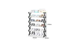 Foldable Multi-Tier Metal Shoe Rack with 6 Shelves - thumbnail 7