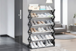 Foldable Multi-Tier Metal Shoe Rack with 6 Shelves - thumbnail 6