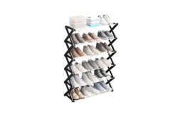 Foldable Multi-Tier Metal Shoe Rack with 6 Shelves - thumbnail 1