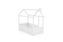 PRICE DROP! Wooden House Toddler Bed with Rooftop Frame & Fence Guard - thumbnail 7