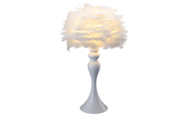 Feather LED Table Lamp White Metal Base - thumbnail 1