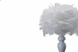 Feather LED Table Lamp White Metal Base - thumbnail 3