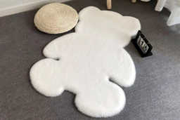 Anti-Slip Faux Fur Cute Bear-Shaped Rug - 4 Colours - thumbnail 3