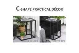 HOMCOM Contemporary Black & White Bedside Table - Compact Modern Nightstand, Durable Wood Effect, Space-Saving Bedroom Furniture - thumbnail 3