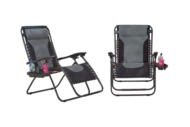 Set Of 2 Xxl Padded Zero Gravity Recliner Chairs - Steel Frame, Weather-Resistant, Foldable Outdoor Loungers - image 1