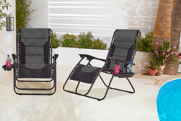 Set Of 2 Xxl Padded Zero Gravity Recliner Chairs - Steel Frame, Weather-Resistant, Foldable Outdoor Loungers - thumbnail 8