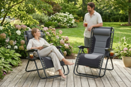 Set Of 2 Xxl Padded Zero Gravity Recliner Chairs - Steel Frame, Weather-Resistant, Foldable Outdoor Loungers - thumbnail 7