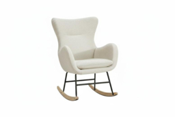 Sherpa-Upholstered Accent Rocking Chair - Comfy, High Backrest & Armrests - thumbnail 5