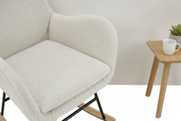 Sherpa-Upholstered Accent Rocking Chair - Comfy, High Backrest & Armrests - thumbnail 8