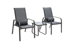 3-Piece Patio Bistro Set with Stackable Chairs - thumbnail 7