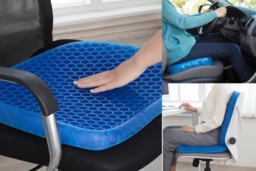 Therapeutic Gel Seat Cushion - Ergonomic Gel Support for Back & Hip Pain Relief, Universal Fit 37cm x 30cm - thumbnail 2