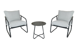 3 Piece Metal Garden Bistro Set with Table - thumbnail 7
