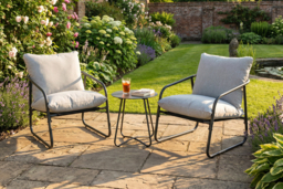 3 Piece Metal Garden Bistro Set with Table
