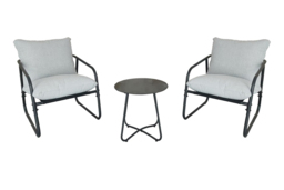 3 Piece Metal Garden Bistro Set with Table - thumbnail 3