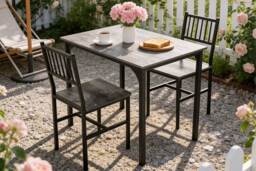 Retro Dining Table Set with 2 Chairs - thumbnail 2