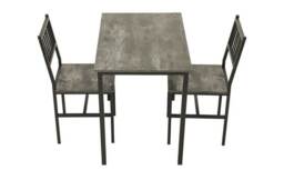 Retro Dining Table Set with 2 Chairs