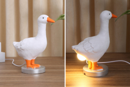 Resin Goose or Chicken Table Lamp - Whimsical USB-Powered Night Light, Realistic Resin Finish - thumbnail 4
