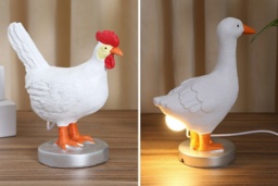 Resin Goose or Chicken Table Lamp - Whimsical USB-Powered Night Light, Realistic Resin Finish - thumbnail 2