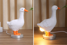 Resin Goose or Chicken Table Lamp - Whimsical USB-Powered Night Light, Realistic Resin Finish - thumbnail 8