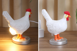Resin Goose or Chicken Table Lamp - Whimsical USB-Powered Night Light, Realistic Resin Finish - thumbnail 7