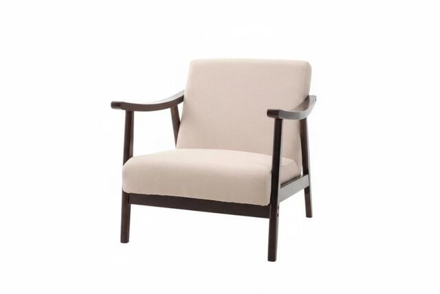 Stylish Wooden Single Armchair Sofa with Rattan and Plush Padding - image 1