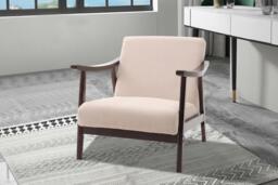 Stylish Wooden Single Armchair Sofa with Rattan and Plush Padding - thumbnail 2