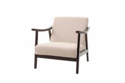 Stylish Wooden Single Armchair Sofa with Rattan and Plush Padding - thumbnail 1