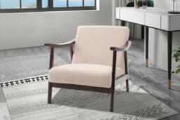 Stylish Wooden Single Armchair Sofa with Rattan and Plush Padding - thumbnail 4