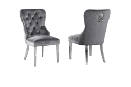 PRICE DROP! Luxury Velvet Dining Chair With Chrome Knocker & Padded Comfort