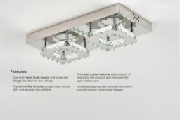 LED Ceiling Light with Faceted Crystals - thumbnail 7