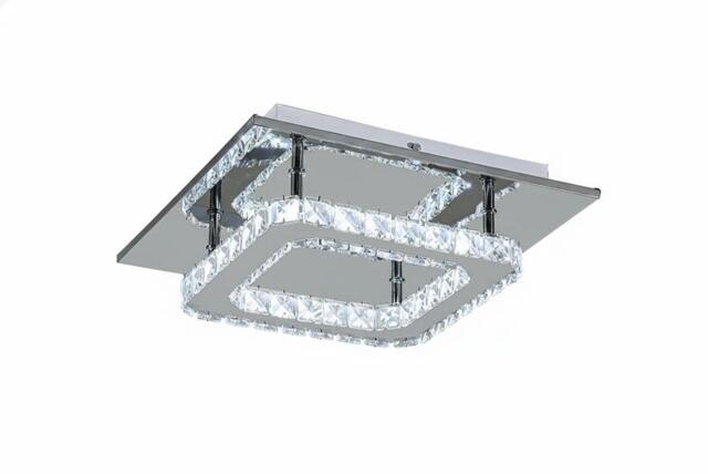 Square Crystal Ceiling Light with Chrome Finish - image 1