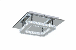 Square Crystal Ceiling Light with Chrome Finish - thumbnail 5
