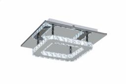 Square Crystal Ceiling Light with Chrome Finish - thumbnail 1