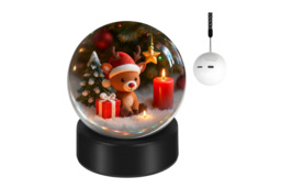 3D Magic Crystal Glass Ball Lamp with Custom Display - Built-in Speaker & 5 Colour Options
