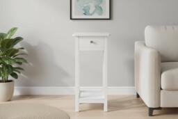 Wooden One Drawer Slim Console Table with Vintage X-Frame Sides - Black or White - thumbnail 4