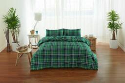 Thermal Flannelette Tartan Bedding Set - 100% Brushed Cotton, Machine Washable, Classic Check, Multiple Sizes & Colours - thumbnail 3