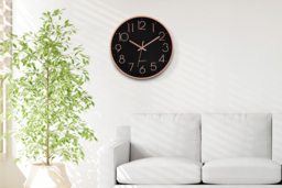 12-inch Modern Glass Quartz Wall Clock - Silent Sweep, Vintage- Home Decor - thumbnail 3