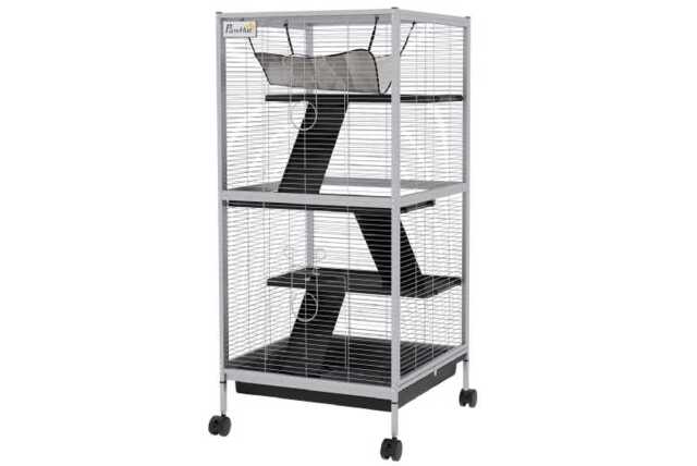 Small Animal Cage Play House with Wheels - Multi-Level Hamster, Ferret & Chinchilla Cage, Easy Clean, Portable Enclosure - image 1