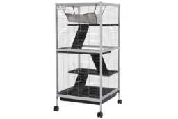 Small Animal Cage Play House with Wheels - Multi-Level Hamster, Ferret & Chinchilla Cage, Easy Clean, Portable Enclosure - thumbnail 1