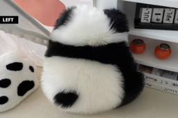 Plush Panda Imitation Wool Cushion or Pillow - Ultra-Soft, Versatile Panda Decor, 52cm x 53cm - thumbnail 4