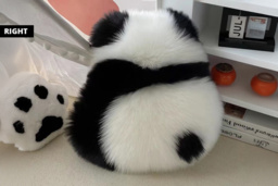 Plush Panda Imitation Wool Cushion or Pillow - Ultra-Soft, Versatile Panda Decor, 52cm x 53cm - thumbnail 3