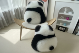 Plush Panda Imitation Wool Cushion or Pillow - Ultra-Soft, Versatile Panda Decor, 52cm x 53cm - thumbnail 6
