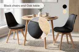 EARLY BIRD! 2-Seater Scandi Round Dining Table & Chair Set - thumbnail 3